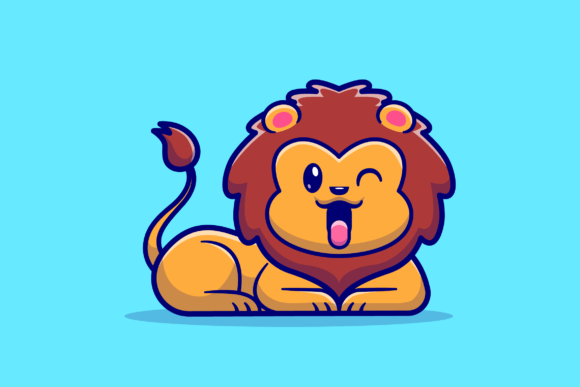 Download Cute Lion Smiling Cartoon Illustration - Cute lion Collection