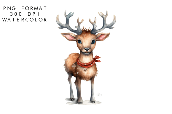 Download Watercolor Reindeer Clipart - Premium Bundle
