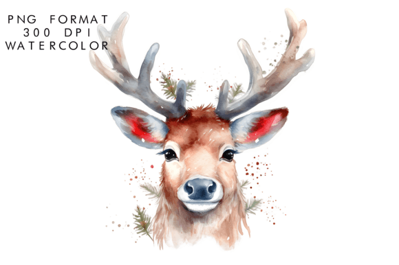 Download Watercolor Reindeer Clipart - Premium Bundle
